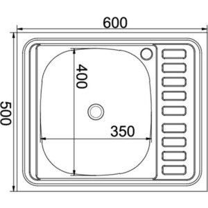 Кухонная мойка Mixline 60x50 нержавеющая сталь 0,4 мм (4640030862405) от Техпорт