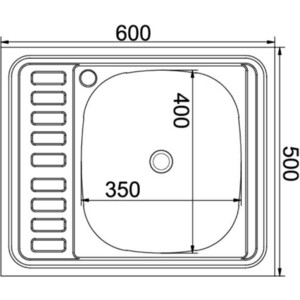 Кухонная мойка Mixline 60x50 нержавеющая сталь 0,4 мм (4640030862412) от Техпорт
