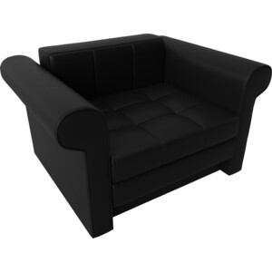 Кресло-кровать АртМебель Берли экокожа черный кресло кровать артмебель берли велюр серый