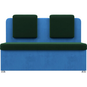Кухонный прямой диван АртМебель Маккон 2-х местный велюр зеленый/голубой Маккон 2-х местный велюр зеленый/голубой - фото 2