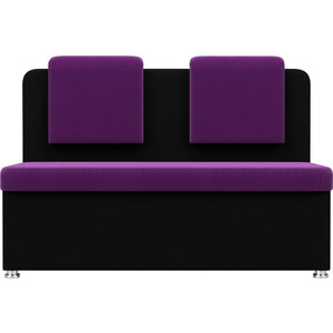 Кухонный прямой диван АртМебель Маккон 2-х местный микровельвет фиолетовый/черный Маккон 2-х местный микровельвет фиолетовый/черный - фото 2