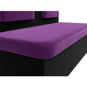 Кухонный прямой диван АртМебель Маккон 2-х местный микровельвет фиолетовый/черный Маккон 2-х местный микровельвет фиолетовый/черный - фото 3