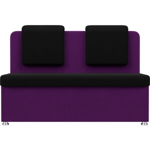 Кухонный прямой диван АртМебель Маккон 2-х местный микровельвет черный/фиолетовый Маккон 2-х местный микровельвет черный/фиолетовый - фото 2