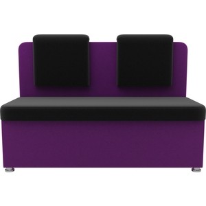Кухонный прямой диван АртМебель Маккон 2-х местный микровельвет черный/фиолетовый Маккон 2-х местный микровельвет черный/фиолетовый - фото 3
