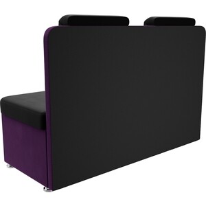 Кухонный прямой диван АртМебель Маккон 2-х местный микровельвет черный/фиолетовый Маккон 2-х местный микровельвет черный/фиолетовый - фото 5