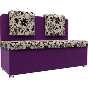 Кухонный прямой диван АртМебель Маккон 2-х местный рогожка на флоке вельвет фиолетовый кухонный прямой диван артмебель кантри вельвет фиолетовый