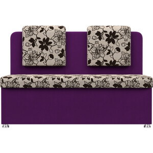 Кухонный прямой диван АртМебель Маккон 2-х местный рогожка на флоке вельвет фиолетовый - фото 2