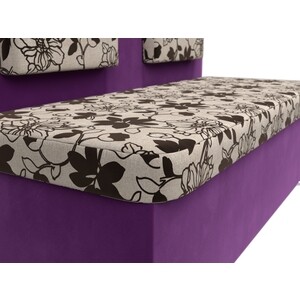 Кухонный прямой диван АртМебель Маккон 2-х местный рогожка на флоке вельвет фиолетовый - фото 3