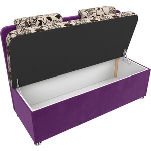 Кухонный прямой диван АртМебель Маккон 2-х местный рогожка на флоке вельвет фиолетовый - фото 4