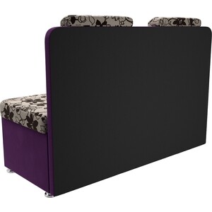 Кухонный прямой диван АртМебель Маккон 2-х местный рогожка на флоке вельвет фиолетовый - фото 5