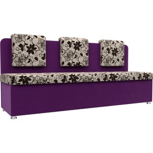 Кухонный прямой диван АртМебель Маккон 3-х местный рогожка на флоке вельвет фиолетовый кухонный прямой диван артмебель стоун микровельвет фиолетовый