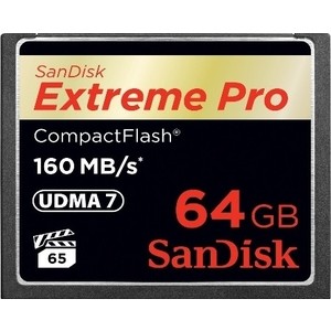 Карта памяти Sandisk Extreme Pro CF 160MB/s 64 GB VPG 65, UDMA 7 (SDCFXPS-064G-X46) карта памяти sandisk extreme pro cf 160mb s 256 gb vpg 65 udma 7