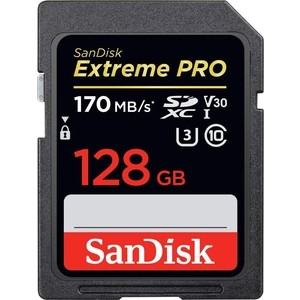Карта памяти Sandisk Extreme Pro SDXC Card 128GB - 170MB/s V30 UHS-I U3 (SDSDXXY-128G-GN4IN) карта памяти sandisk micro sdxc 64gb extreme pro uhs i u3 v30 a2 adp 170 90 mb s