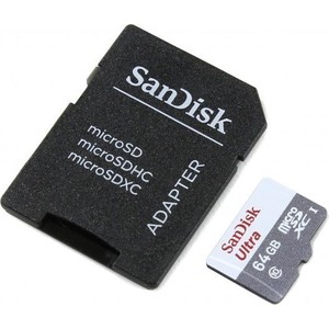 

Карта памяти Sandisk Ultra Android microSDXC + SD Adapter 64GB 80MB/s Class 10 - Tablet Packaging (SDSQUNS-064G-GN6TA), Ultra Android microSDXC + SD Adapter 64GB 80MB/s Class 10 - Tablet Packaging (SDSQUNS-064G-GN6TA)