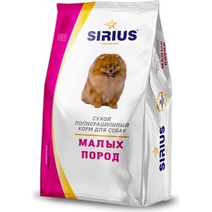 фото Сухой корм sirius для собак малых пород 3кг