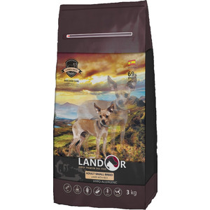 фото Сухой корм landor adult small breed lamb with rice гипоаллергенный с ягнёнком и рисом для взрослых собак мелких пород 3кг