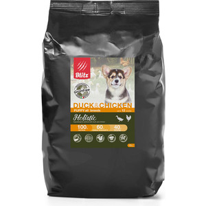 

Сухой корм Blitz Petfood Holistic Puppy All Breeds Grain Free Duck & Chicken беззерновой с уткой и курицей для щенков всех пород 12кг, Holistic Puppy All Breeds Grain Free Duck & Chicken беззерновой с уткой и курицей для щенков всех пород 12кг