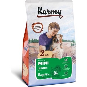 Сухой корм Karmy Mini Junior Dog Индейка для щенков мелких пород в возрасте до 1 года 2кг - фото 1