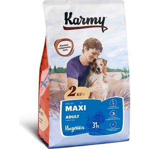 Сухой корм Karmy Maxi Adult Dog Индейка для взрослых собак крупных пород 2кг - фото 1