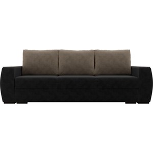 фото Прямой диван лига диванов брион велюр серый, подушки бежевые