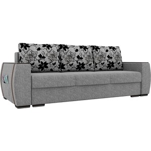 фото Прямой диван лига диванов брион рогожка серый, подушки рогожка на флоке