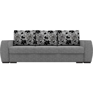 фото Прямой диван лига диванов брион рогожка серый, подушки рогожка на флоке