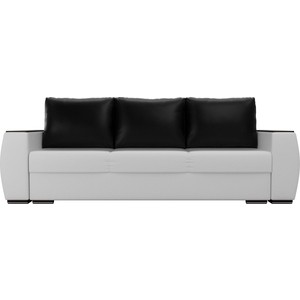 фото Прямой диван лига диванов брион экокожа белый, подушки черные
