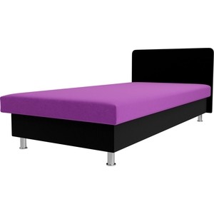 Кровать Лига Диванов Мальта микровельвет фиолетовый/черный