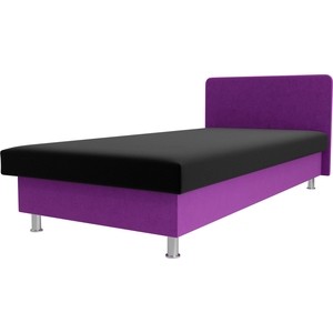 фото Кровать лига диванов мальта микровельвет черный/фиолетовый