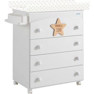 

Комод Micuna Baby Star пеленальный B-970 white/waterwood матрасик stars beige, Baby Star пеленальный B-970 white/waterwood матрасик stars beige