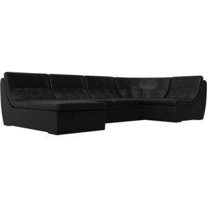 Модульный диван Лига Диванов Холидей экокожа черный п-образный угловой модульный диван лига диванов холидей люкс экокожа