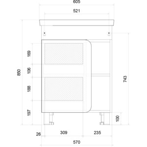 фото Тумба под раковину 1marka nuvo 60н дуб сонома (4604613338763)