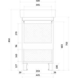 фото Тумба с раковиной 1marka tera 50н белый глянец (4604613337063, 1wh302184)