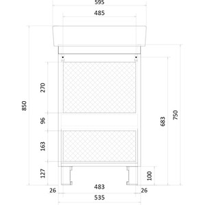 фото Тумба с раковиной 1marka tera 60н дуб сонома (4604613340797, 1wh302186)