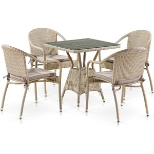 фото Комплект мебели afina garden t706/y480c-w85 4 pcs latte