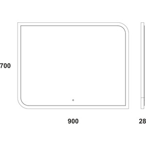 фото Зеркало edelform универсальное 90x70 с подсветкой и сенсорным выключателем (zlp582)