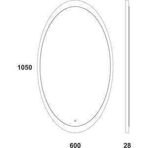 фото Зеркало edelform универсальное 60x105 с подсветкой и сенсорным выключателем (zlp583)