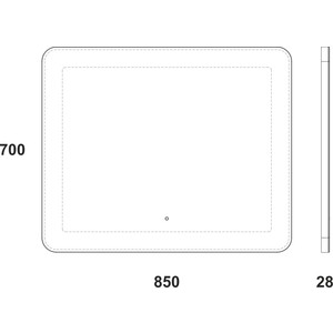 фото Зеркало edelform универсальное 85x70 с подсветкой и сенсорным выключателем (zlp577)
