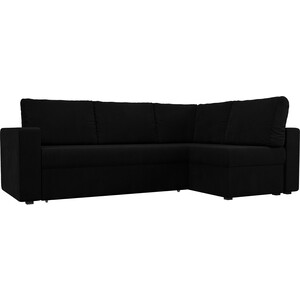 фото Угловой диван лига диванов оливер микровельвет черный правый угол