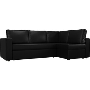 фото Угловой диван лига диванов оливер экокожа черный правый угол