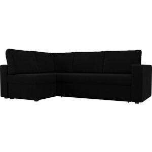 фото Угловой диван лига диванов оливер микровельвет черный левый угол
