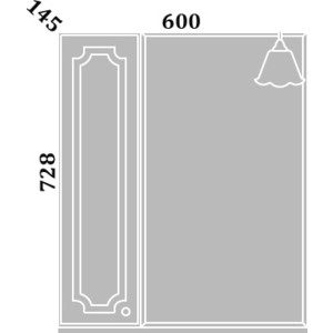 фото Зеркало-шкаф sanflor ксения 60 правый, белый (h0000000115)