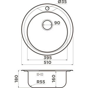 Кухонная мойка Omoikiri Asida 51 IN с клапаном автомат, нержавеющая сталь (4993785, 4956468) Asida 51 IN с клапаном автомат, нержавеющая сталь (4993785, 4956468) - фото 2