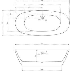 Акриловая ванна Abber 180x85 отдельностоящая (AB9205)