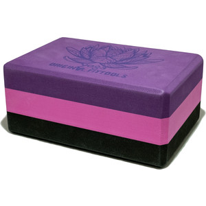 Блок для йоги Original FitTools трехцветный премиум в коробке FT-3DBLOCK