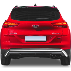 фото Защита заднего бампера d57 скоба rival для hyundai tucson iii рестайлинг (кроме high-tech plus) (2018-н.в.), r.2311.009