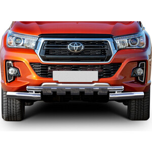 

Защита переднего бампера d76+d57 с профильной защитой картера Rival для Toyota Hilux VIII (Exclusive) (2018-н.в.), R.5722.002, для Toyota Hilux VIII (Exclusive) (2018-н.в.), R.5722.002