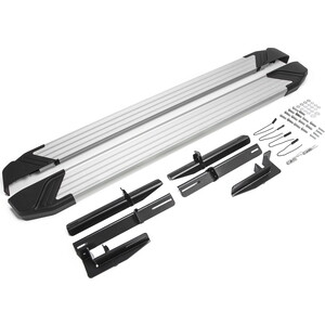Пороги Silver Rival для Citroen C4 AirCross / C-Crosser / Mitsubishi ASX / Outlander ХL, III / Peugeot 4007 / 4008, 173 см, алюминий, F173AL.4005.1 защита абсорбера citroen peugeot d000000104 для citroen c4 седан 2013 2016