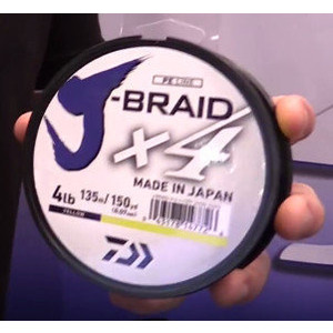 фото Леска рыболовная daiwa плетеная j-braid x4 135м 0,07мм желтая