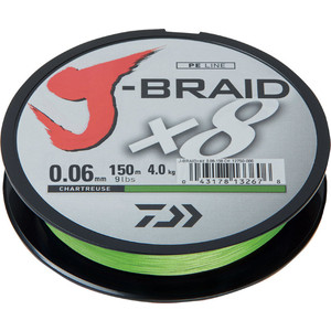 фото Леска рыболовная daiwa плетеная j-braid x8 150м 0,06мм зеленая